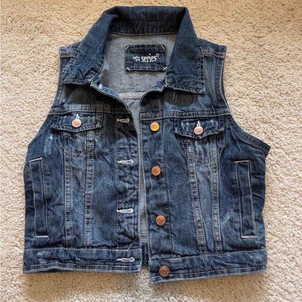 Vintage Cropped Denim Vest
